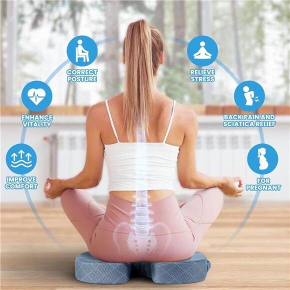 Memory Foam Seat Cushion Tailbone Pain Relief Office Chair Car Wheelchair Pillow - Picture 4 of 7